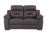 67" Brown Faux Leather Manual Reclining Loveseat - Homeroots