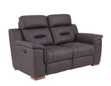 67" Brown Faux Leather Manual Reclining Loveseat - Homeroots