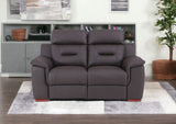 67" Brown Faux Leather Manual Reclining Loveseat - Homeroots