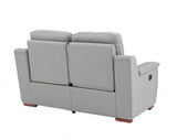 67" Gray And Brown Faux Leather Manual Reclining Loveseat - Homeroots