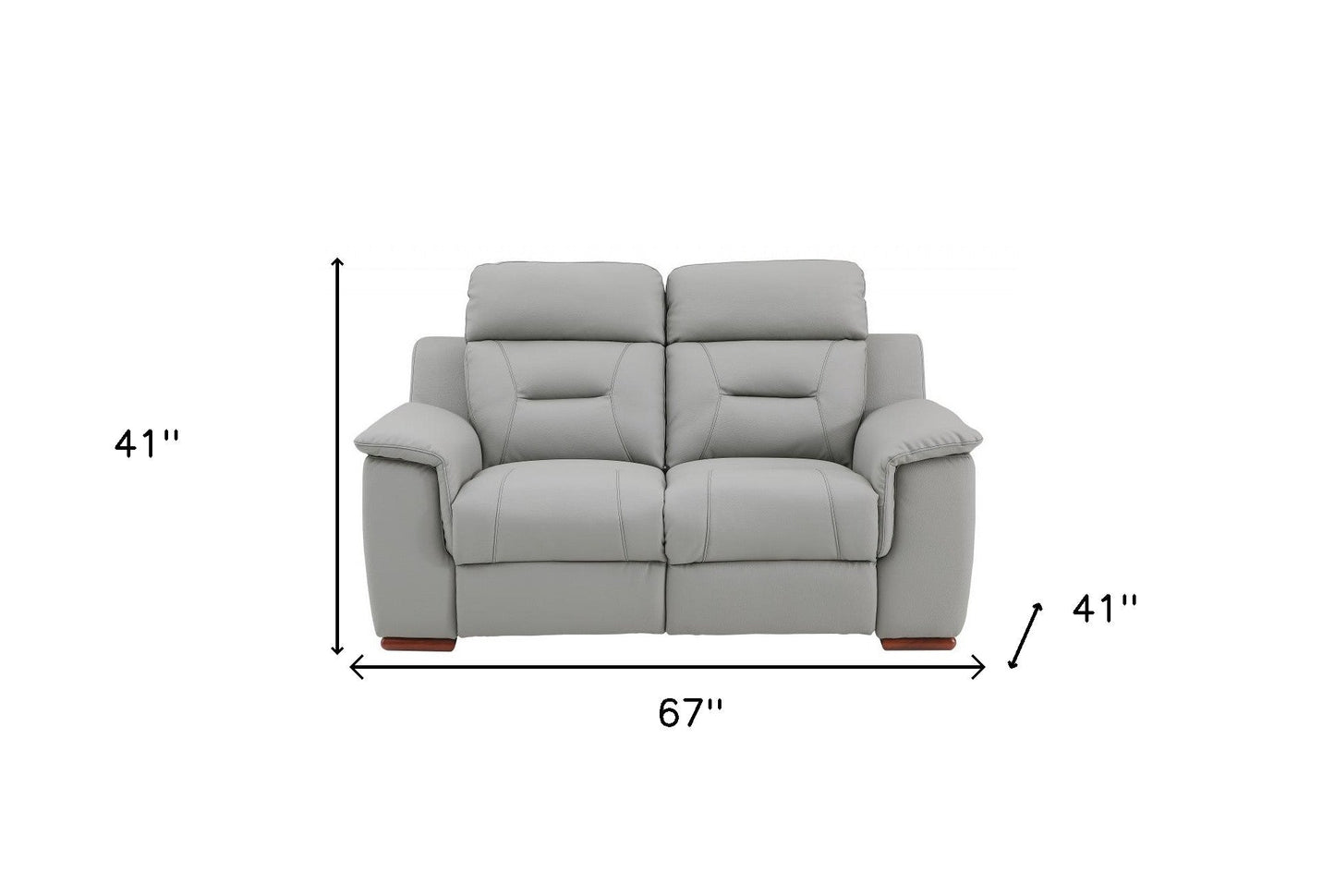 67" Gray And Brown Faux Leather Manual Reclining Loveseat - Homeroots - Flyclothing LLC