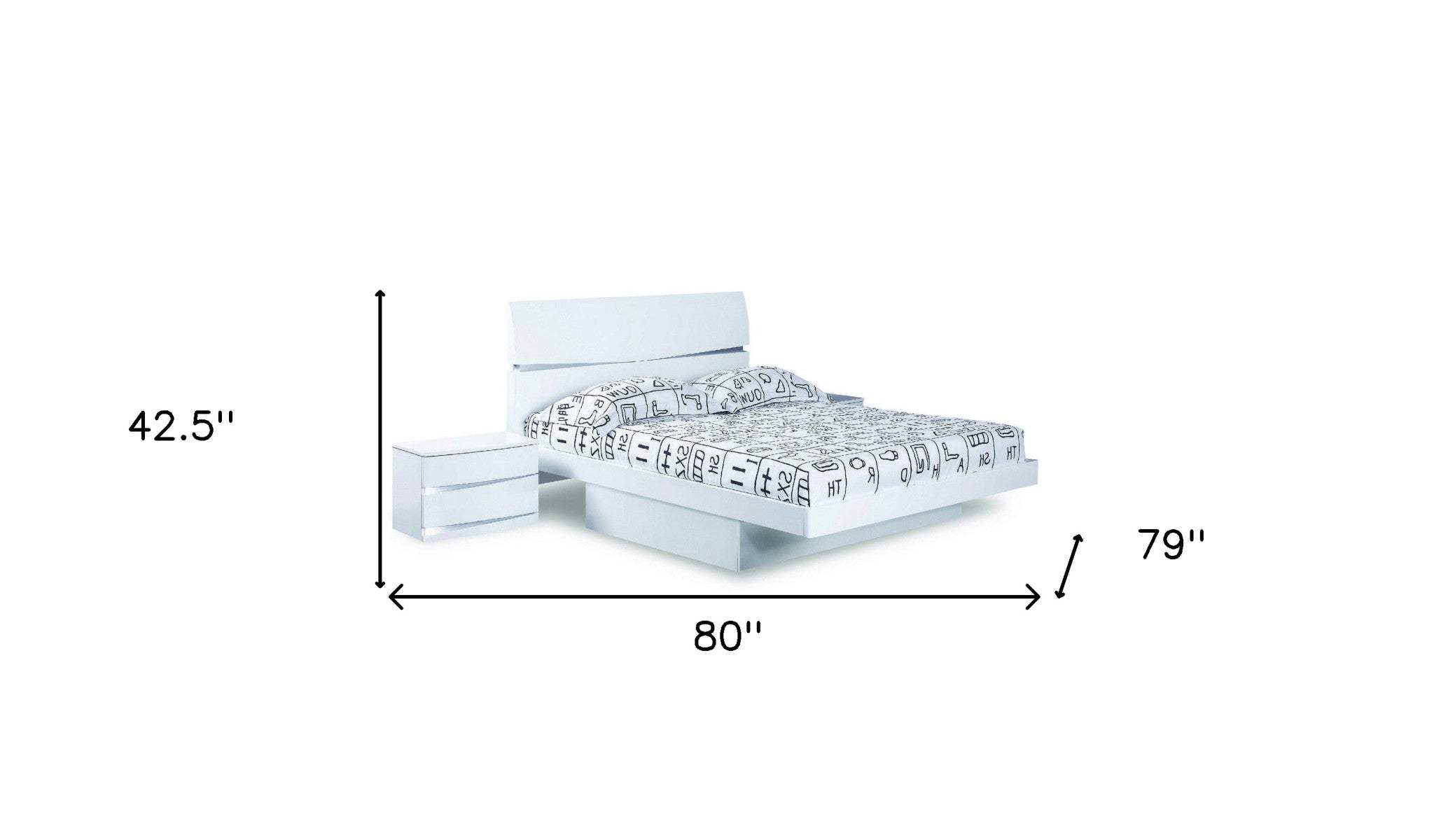 White Solid Wood King Bed Frame - Homeroots - Flyclothing LLC