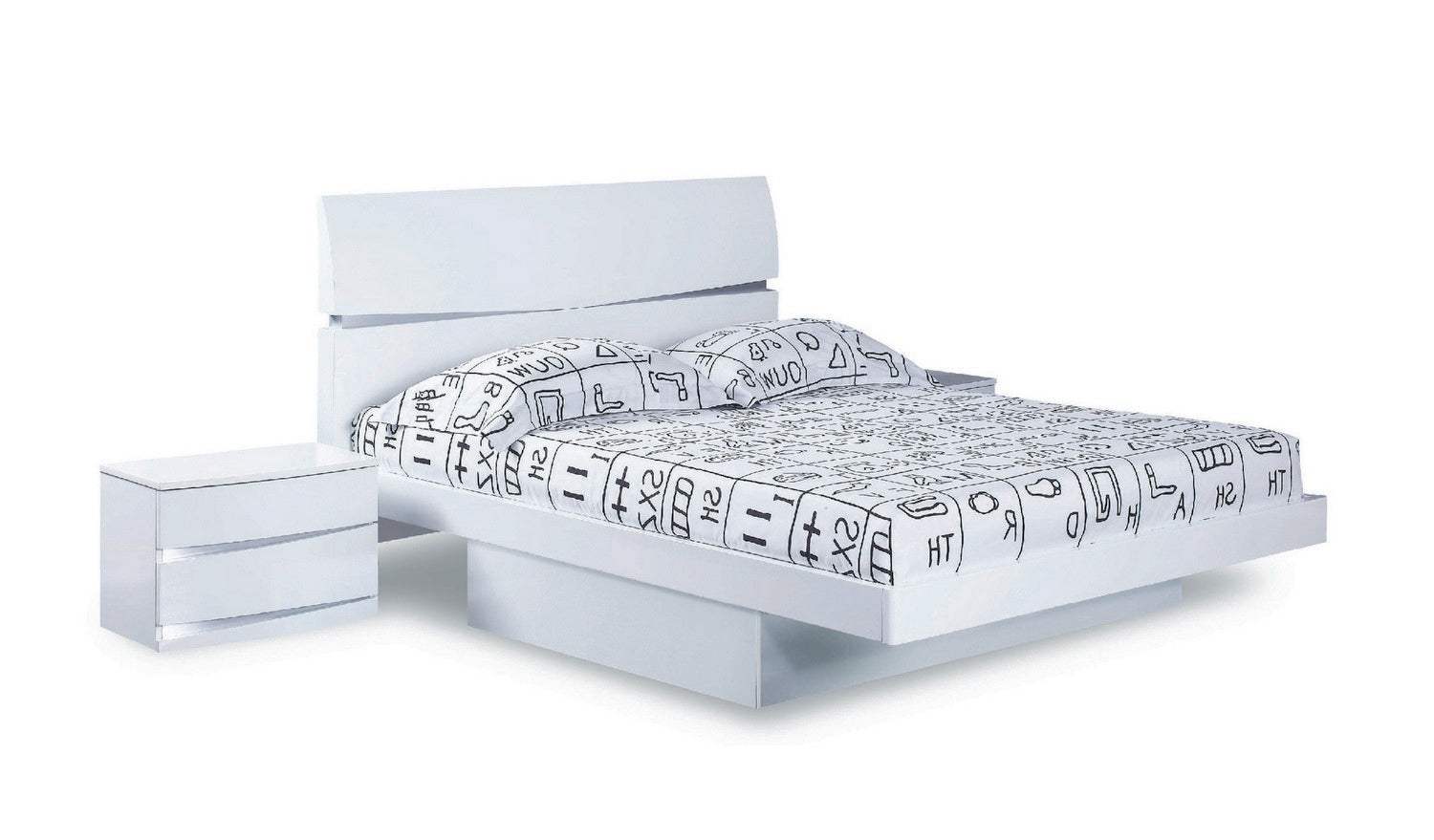 White Solid Wood King Bed Frame - Homeroots - Flyclothing LLC