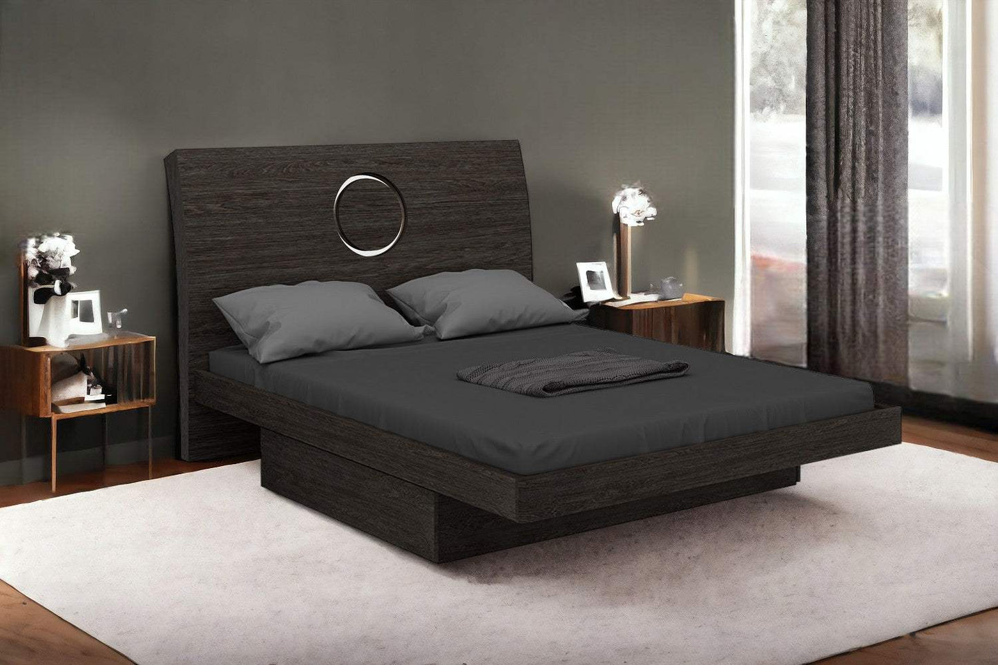 King Gray Bed - Homeroots - Flyclothing LLC