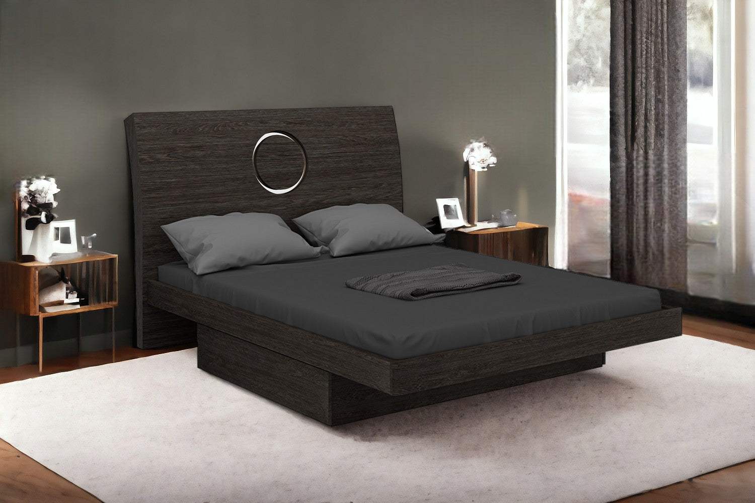 King Gray Bed - Homeroots - Flyclothing LLC