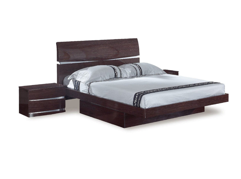 Solid Wood King Wood Brown Bed - Homeroots