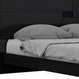 Solid Wood King Black Bed - Homeroots