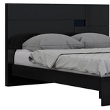 Solid Wood King Black Bed - Homeroots