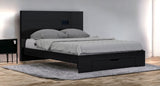 Solid Wood King Black Bed - Homeroots