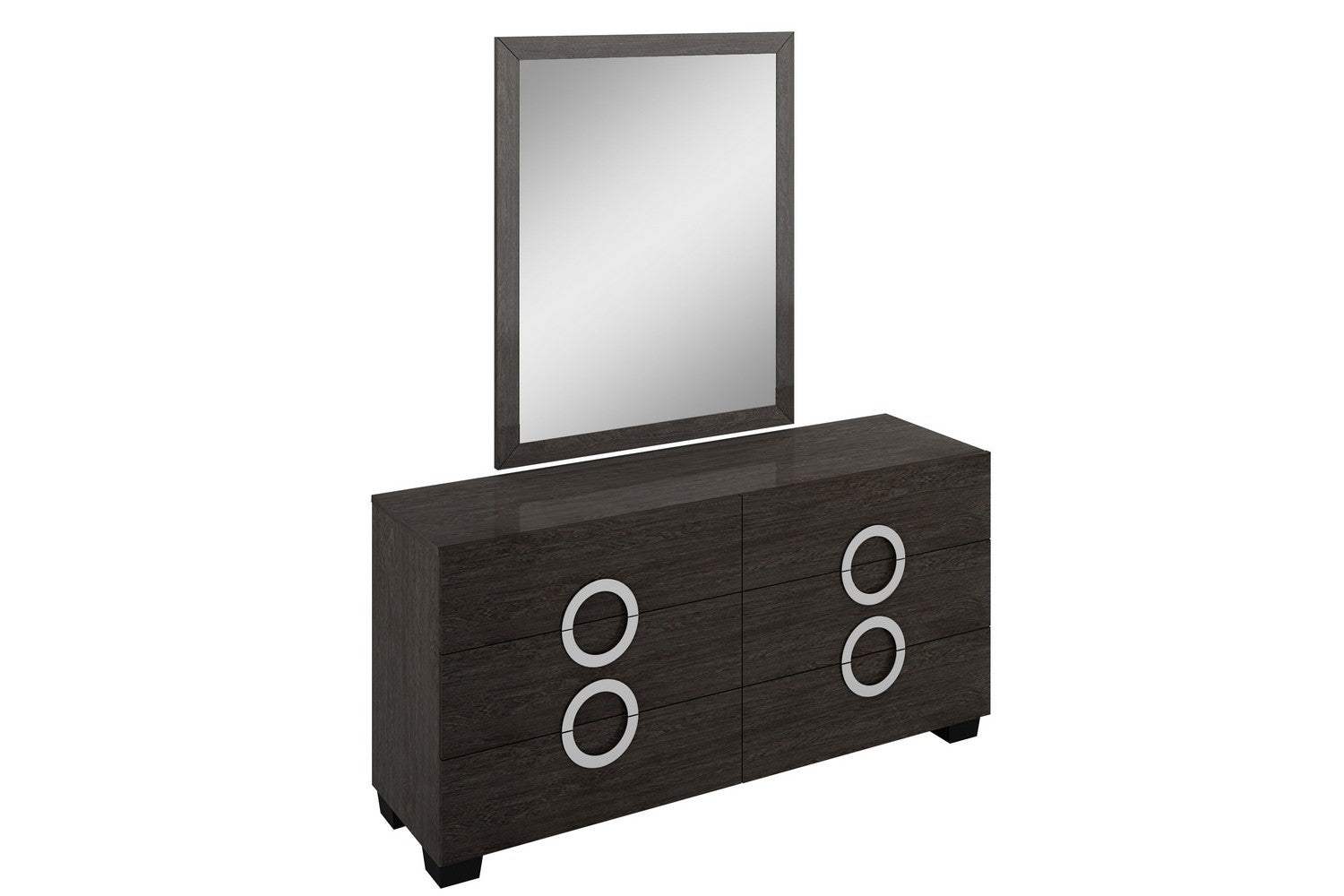 Four Piece Gray Solid Wood Bedroom Set With Mirror - Homeroots - Flyclothing LLC