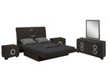 Four Piece Gray Solid Wood Bedroom Set With Mirror - Homeroots