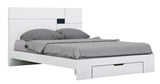 Solid Wood Queen White Bed - Homeroots - Flyclothing LLC