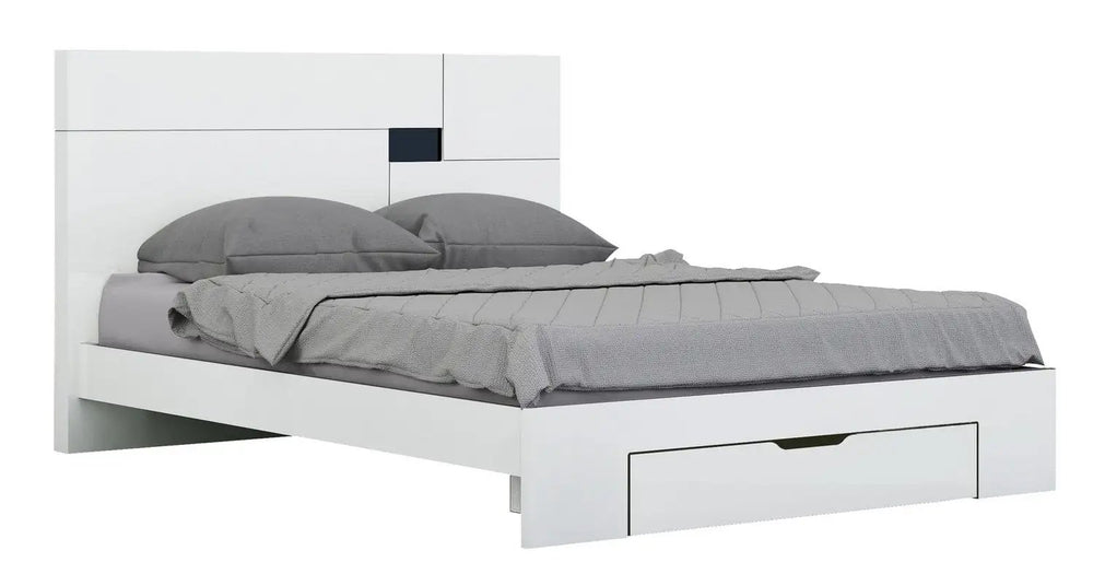 Solid Wood Queen White Bed - Homeroots