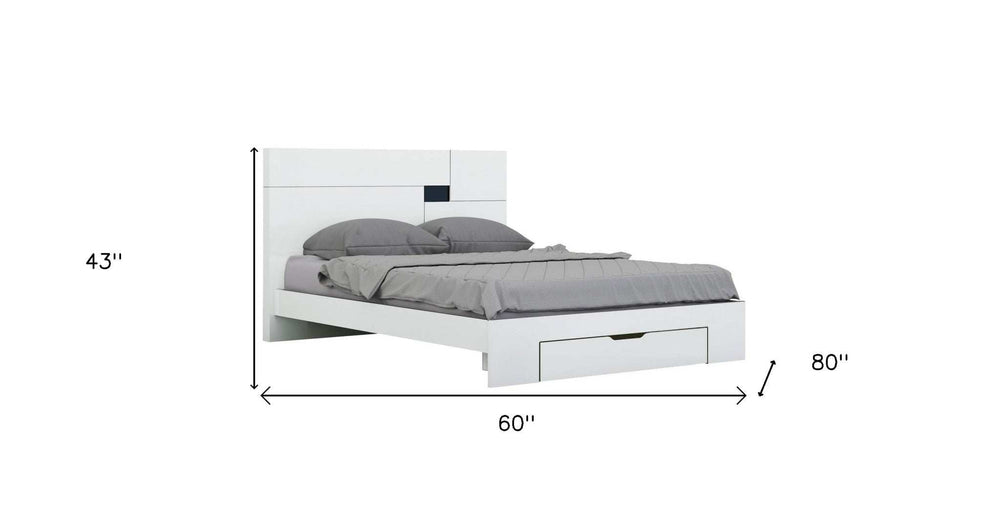 Solid Wood Queen White Bed - Homeroots - Flyclothing LLC