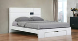 Solid Wood Queen White Bed - Homeroots - Flyclothing LLC