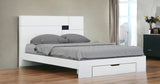 Solid Wood Queen White Bed - Homeroots
