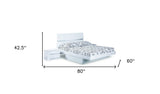 80'" X 60'" X 42.5'" Modern Queen White High Gloss Bed - Homeroots - Flyclothing LLC