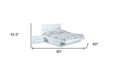 80'" X 60'"  X 42.5'" Modern Queen White High Gloss Bed