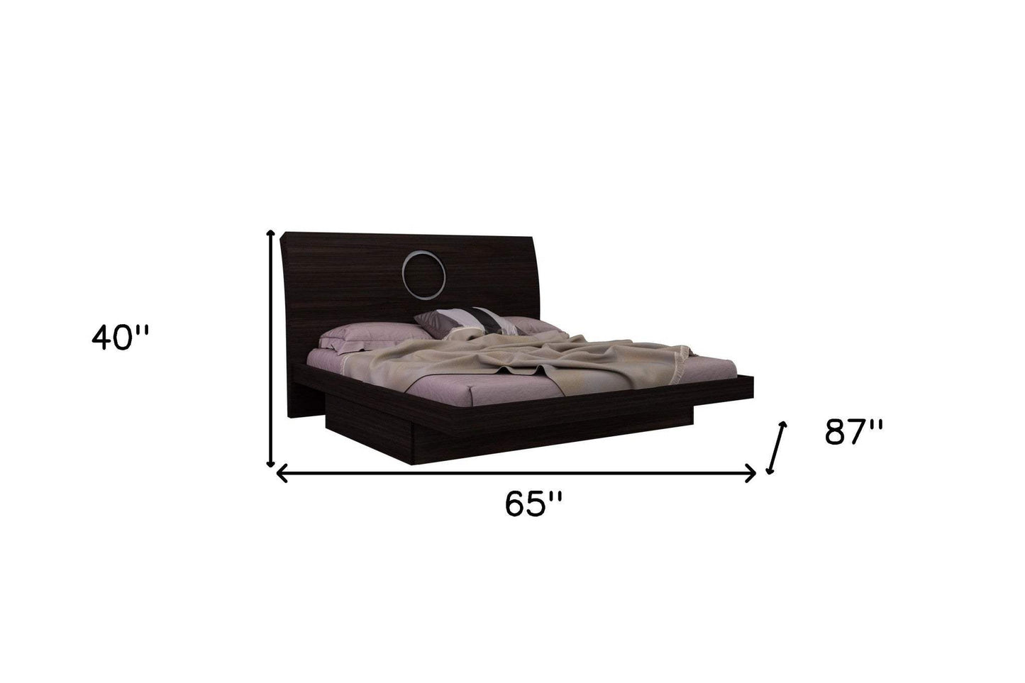 Queen Wood Brown Bed - Homeroots - Flyclothing LLC