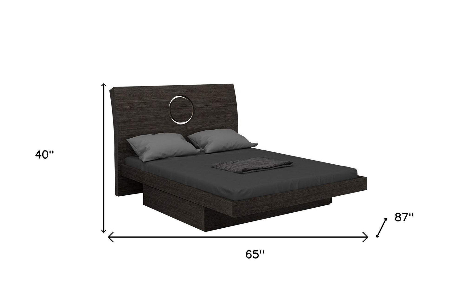 Queen Gray Bed - Homeroots - Flyclothing LLC