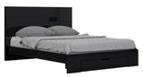 Solid Wood Queen Black Bed - Homeroots