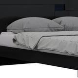 Solid Wood Queen Black Bed - Homeroots