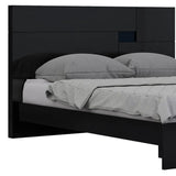 Solid Wood Queen Black Bed - Homeroots