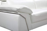White Italian Leather L Shaped Two Piece Sofa and Chaise Sectional - Homeroots - Flyclothing LLC