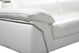 White Italian Leather L Shaped Two Piece Sofa and Chaise Sectional - Homeroots