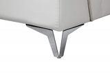 White Italian Leather L Shaped Two Piece Sofa and Chaise Sectional - Homeroots - Flyclothing LLC