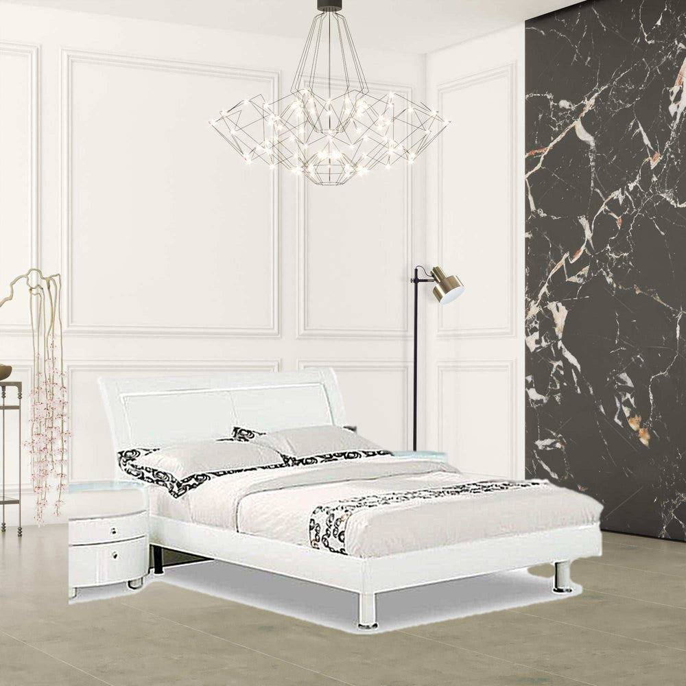 California King Tufted White Bed - Homeroots - Flyclothing LLC