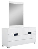 Four Piece White Solid Wood Bedroom Set With Mirror - Homeroots
