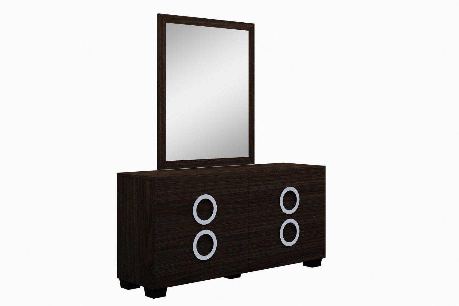 Four Piece Wood Brown Solid Wood Bedroom Set With Mirror - Homeroots - Flyclothing LLC