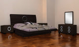Four Piece Wood Brown Solid Wood Bedroom Set With Mirror - Homeroots