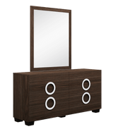 Four Piece Wood Brown Solid Wood Bedroom Set With Mirror - Homeroots - Flyclothing LLC