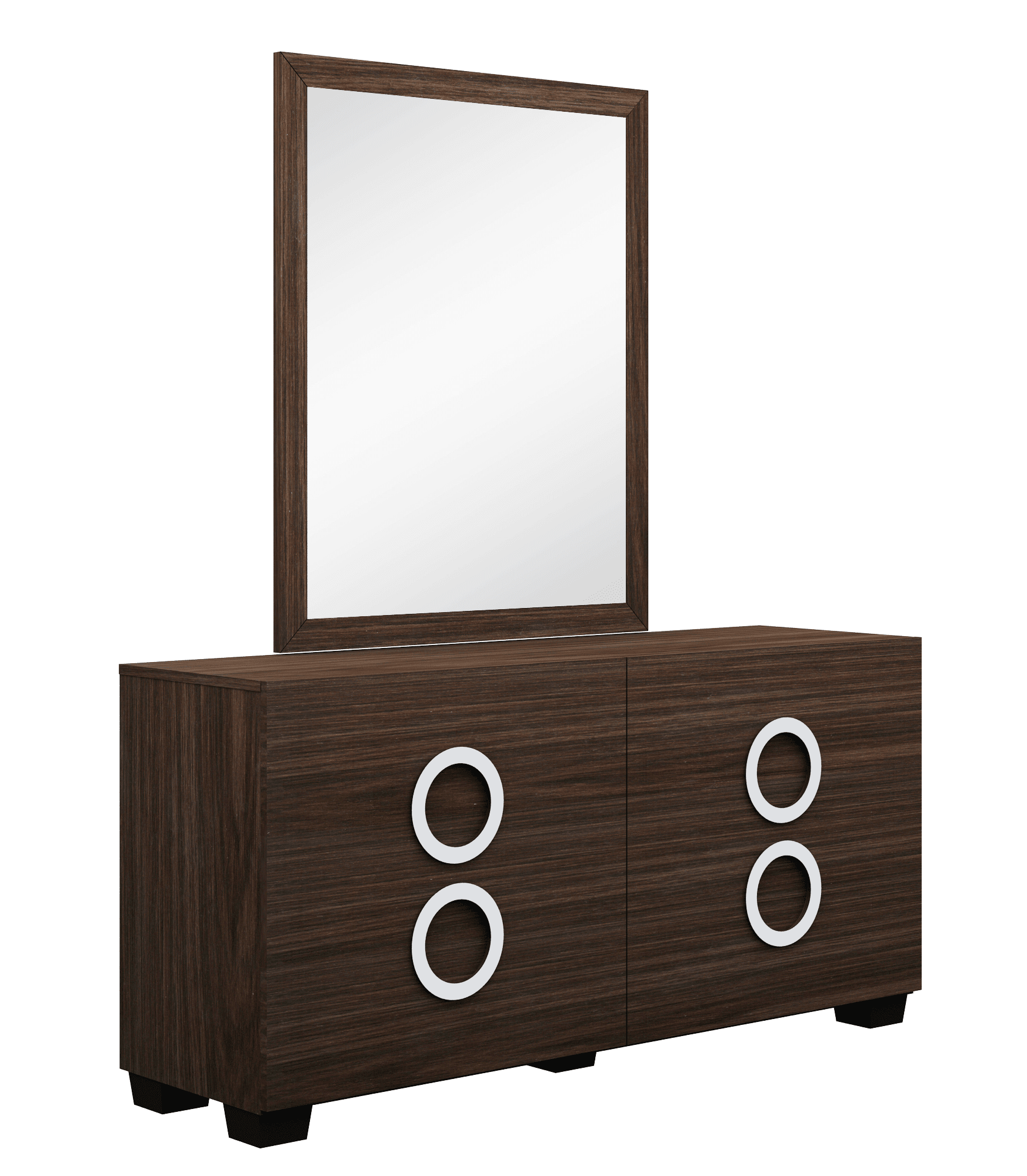 Four Piece Wood Brown Solid Wood Bedroom Set With Mirror - Homeroots - Flyclothing LLC