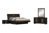 Four Piece Wood Brown Solid Wood Bedroom Set With Mirror - Homeroots