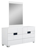 Four Piece White Solid Wood Bedroom Set With Mirror - Homeroots
