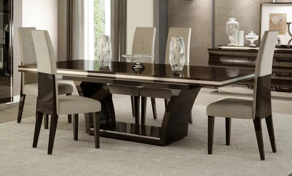 98" Dark Brown Solid Wood Self-Storing Leaf Pedestal Base Dining Table - Homeroots - Flyclothing LLC