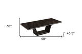 98" Dark Brown Solid Wood Self-Storing Leaf Pedestal Base Dining Table - Homeroots - Flyclothing LLC
