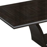 98" Dark Brown Solid Wood Self-Storing Leaf Pedestal Base Dining Table - Homeroots