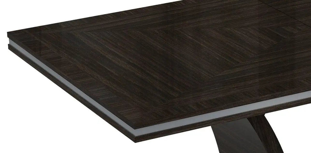 98" Dark Brown Solid Wood Self-Storing Leaf Pedestal Base Dining Table - Homeroots - Flyclothing LLC
