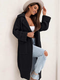 Pocketed Collared Neck Dropped Shoulder Cardigan - Trendsi - Flyclothing LLC