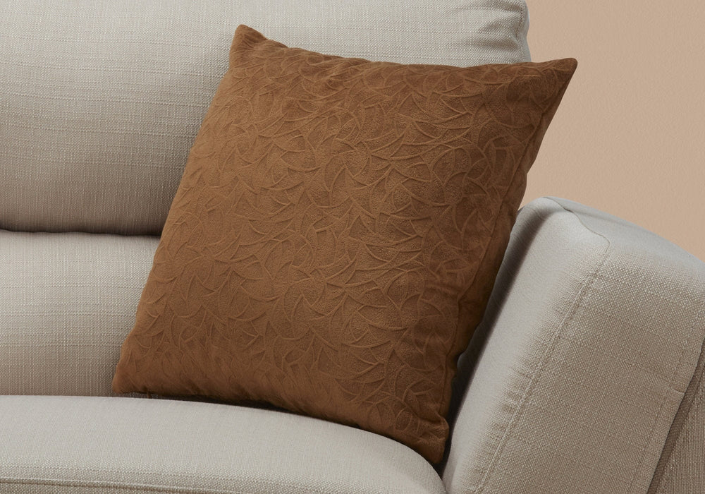 18" X 18" Brown Velvet Polyester Geometric Zippered Pillow - Homeroots - Flyclothing LLC