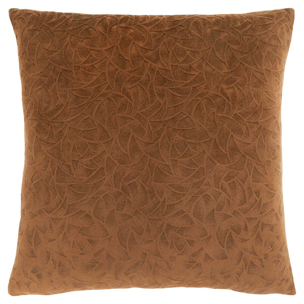 18" X 18" Brown Velvet Polyester Geometric Zippered Pillow - Homeroots - Flyclothing LLC