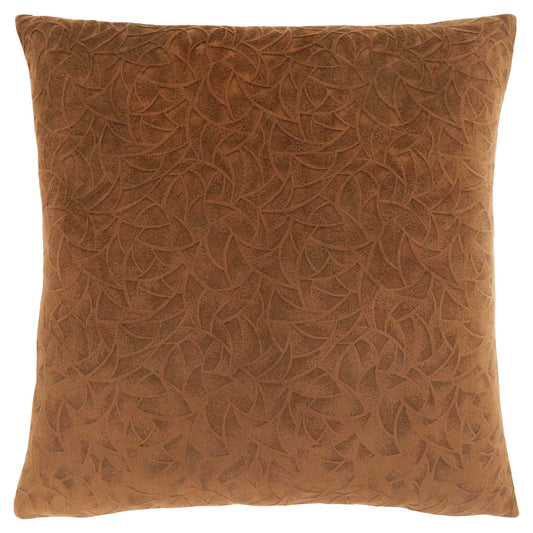 18" X 18" Brown Velvet Polyester Geometric Zippered Pillow - Homeroots