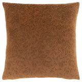 18" X 18" Brown Velvet Polyester Geometric Zippered Pillow - Homeroots