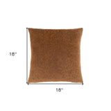 18" X 18" Brown Velvet Polyester Geometric Zippered Pillow - Homeroots