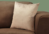 18" X 18" Taupe Velvet Polyester Mosaic Zippered Pillow - Homeroots
