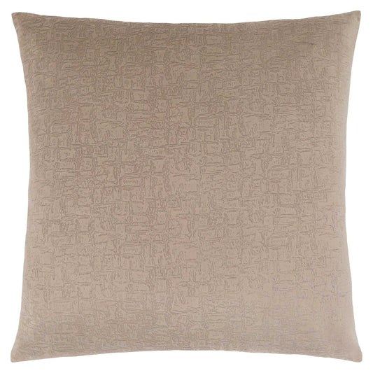 18" X 18" Taupe Velvet Polyester Mosaic Zippered Pillow - Homeroots